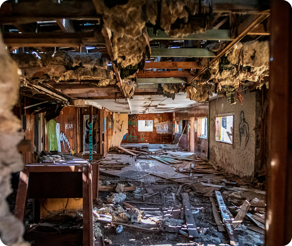 Property cleanout - damaged interior